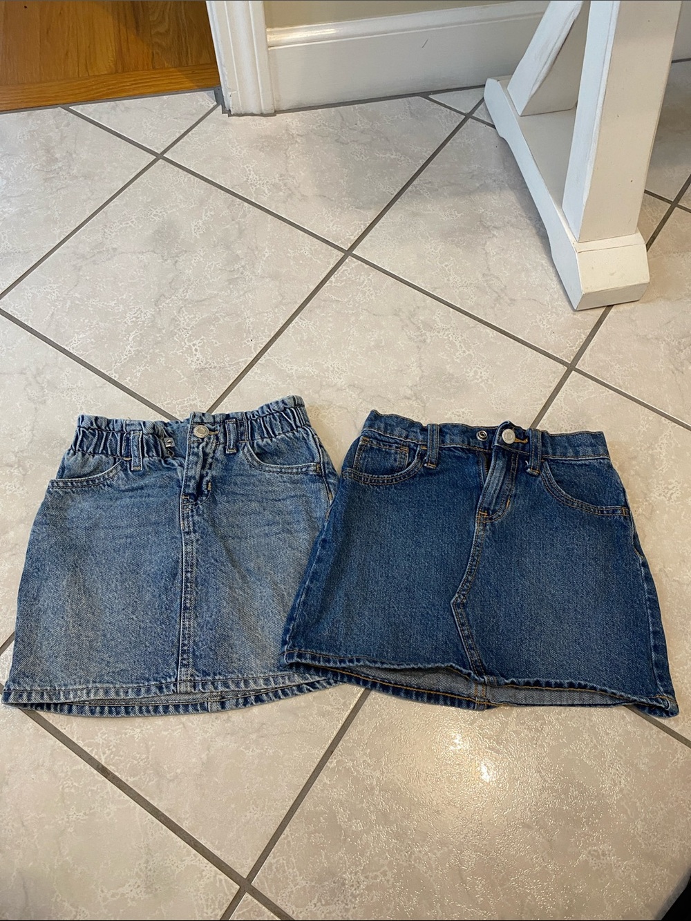 GAP and Old Navy Girls Denim Skirts - Light Blue & Dark Blue